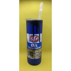 20oz STP Oil Treatment Stainless Steel Insulated Tumbler with Box Lid Straw New